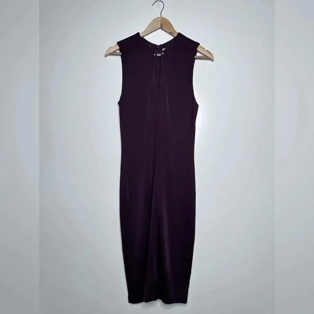 T by Alexander Wang Burgundy Sleeveless Sheath Midi Dress Size Small